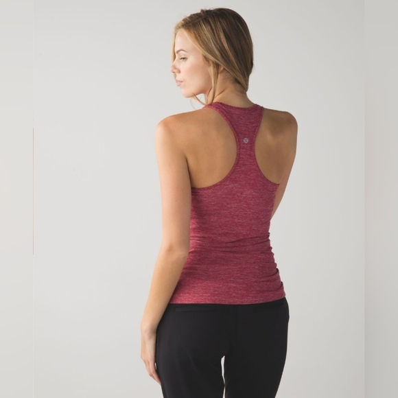 Lululemon Cool Racerback Heathered Cranberry Size 6 - Picture 3 of 6